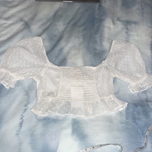 H&M White Smocked Crop Top - Picture 9 of 11